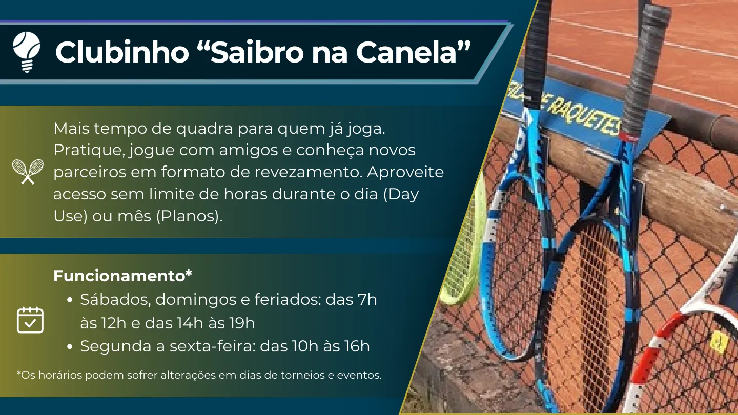 Apresentação De Lucca Tênis, slide 9 de 13: Clubinho